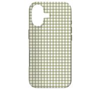 Carcasa para iPhone 17 Bonito patrón Retro de Cuadros a Cuadros Verde Oliva
