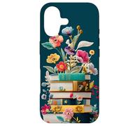 Carcasa para iPhone 17 Book Stack with Flowers Reading Lover Bookish