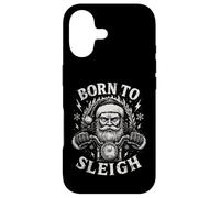Carcasa para iPhone 17 Born To Sleigh Santa Motocicleta Navidad Motorista Humor
