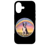 Carcasa para iPhone 17 Boston Terrier Rainbow Bridge Pintura Conmemorativa de Perro Colorido
