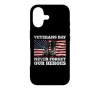 Carcasa para iPhone 17 Botas de Soldados con la Bandera de Estados Unidos para el Día de los Veteranos Never Forget Our Heroes