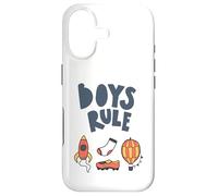 Carcasa para iPhone 17 Boys Rule Bold Rocket Sock Shoe Globo Colores