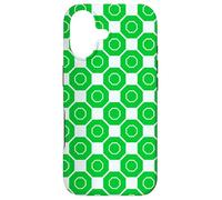 Carcasa para iPhone 17 Bright Green Cream Repeated Octagons Connected Pattern