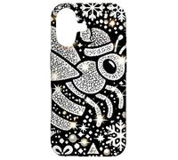 Carcasa para iPhone 17 Bumble Bee Christmas Themed Cute Bee Black & White Snowflake