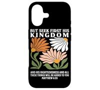 Carcasa para iPhone 17 Busca Primero su Reino Mateo 633 Cita Cristiana