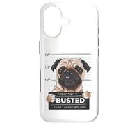 Carcasa para iPhone 17 Busted Pug Mugshot Funny Dog Humor