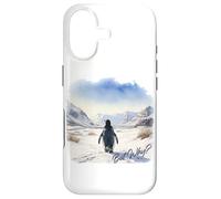 Carcasa para iPhone 17 BUT Why? Penguin Wandering Off Mountains Watercolor (White)