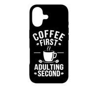 Carcasa para iPhone 17 Café Coffee First Adulting Second Divertido Refrán Oficina