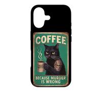 Carcasa para iPhone 17 Café sarcástico Gato Café Porque el Asesinato está Mal Hombres Papás