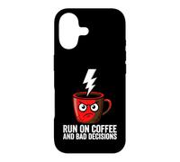 Carcasa para iPhone 17 Caffeine Addict Humor Run On Coffee and Bad Decisions