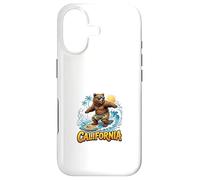 Carcasa para iPhone 17 California Surfing Bear Summer Vibes Estilo Retro