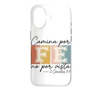 Carcasa para iPhone 17 Camina por Fe Christian Español Fe Escritura Biblia Versículo