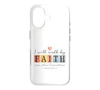 Carcasa para iPhone 17 Caminaré por Faith Christian Bible Verse Design