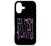 Carcasa para iPhone 17 Camisa de afirmación para niñas Butterfly Dream Believe Achieve