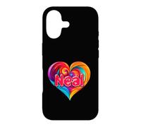 Carcasa para iPhone 17 Camiseta Colorida con Nombre I Heart Love Neal