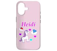 Carcasa para iPhone 17 Camiseta de cumpleaños con diseño de Unicornio para niña con Nombre Heidi