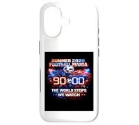 Carcasa para iPhone 17 Camiseta para fanáticos de The World Stops We Watch 90 Minutes Soccer 2026.
