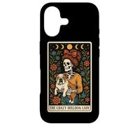 Carcasa para iPhone 17 Carta de Tarot The Crazy Bulldog Lady Dog con Forma de Esqueleto, Luna Bruja