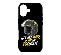 Carcasa para iPhone 17 Casco de Motociclista Hair Not My Problem Calvo Motocicleta Rider