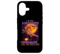 Carcasa para iPhone 17 Cat I Ride Dinosaurs Brooms Are For Amateurs Funny Halloween