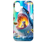 Carcasa para iPhone 17 Cat Kitty Montando Fuego Respirando Tiburón Arco Iris Laser