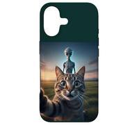 Carcasa para iPhone 17 Cat Selfie with Alien on The Back Funny for Kids Teens Adult