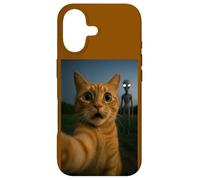Carcasa para iPhone 17 Cat Selfie with Alien with White Eyes Funny for Kids Adults