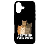 Carcasa para iPhone 17 Certified Pussy Lover Funny Pussy Cat Meme Adult Joke