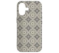 Carcasa para iPhone 17 Charcoal Grey Taupe Cream Polka Dots Circles Cells PatternCh