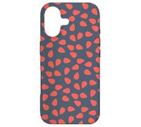 Carcasa para iPhone 17 Charcoal Navy Red Tear-Like Flame-Shaped Leaf Petals Pattern