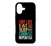 Carcasa para iPhone 17 Chef Life Eat Cook Repeat Funny Cooking Chefs Lover