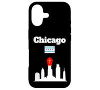 Carcasa para iPhone 17 Chicago Pope Leo XIV Chicago Skyline Papa Sombrero Chicago Bandera