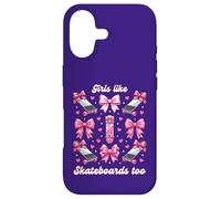 Carcasa para iPhone 17 Chicas como Skateboards Too Pink Bows Skater Girl Coquette