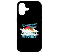Carcasa para iPhone 17 Chincoteague Island Wild Horses Virginia Viaje Retro Atardecer