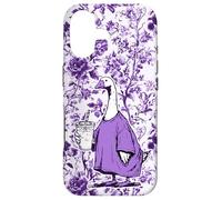 Carcasa para iPhone 17 Chinoiserie Floral Púrpura Supercute Bubble Tea Goose
