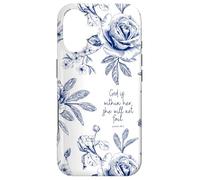 Carcasa para iPhone 17 Christian Bible Verse Psalm Blue Toile French Florals