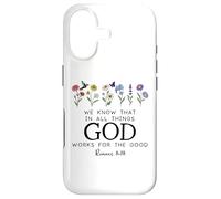 Carcasa para iPhone 17 Christian Bible Verse Romans 8:28 We Know God Works for Good