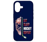 Carcasa para iPhone 17 Christmas Hockey Goalie Funny Xmas Eat Sleep Hockey Repeat
