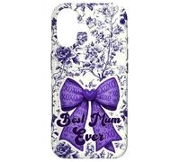 Carcasa para iPhone 17 Cinta Chinoiserie Floral Morado Lazo Supercute Best Mum Ever