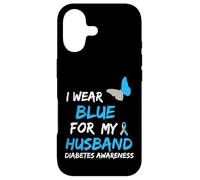 Carcasa para iPhone 17 Cinta de concientización sobre la Diabetes I Wear Blue For My Husband