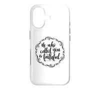 Carcasa para iPhone 17 Cita Cristiana con versículo bíblico de He Who Called You Is Faithful