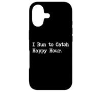 Carcasa para iPhone 17 Cita Divertida con Texto en inglés I Run to Catch Happy Hour
