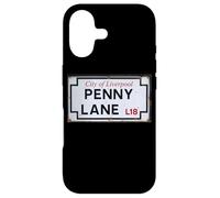 Carcasa para iPhone 17 City of Liverpool Penny Lane L18 Street Sign Envejecido