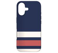 Carcasa para iPhone 17 Classic Navy Red White Horizontal Stripes Chic Pattern