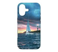 Carcasa para iPhone 17 Coastal Lighthouse Sailboat Ocean Sunset Scenic Artwork