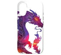 Carcasa para iPhone 17 Colores Vivos Púrpura Rojo Naranja Dragón de Fuego