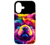 Carcasa para iPhone 17 Colorido Chow Chow Face Cute Puppy Dog Lover Hombres Mujeres Negro