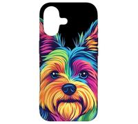 Carcasa para iPhone 17 Colorido Yorkshire Terrier Rainbow Yorkie Dog Lover Negro