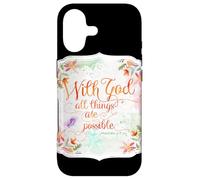 Carcasa para iPhone 17 con Dios Todas Las Cosas Son posibles Citas de la Biblia de Matthew