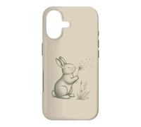 Carcasa para iPhone 17 Conejo Amantes Soplando Diente De León Naturaleza Cottagecore Gráfico